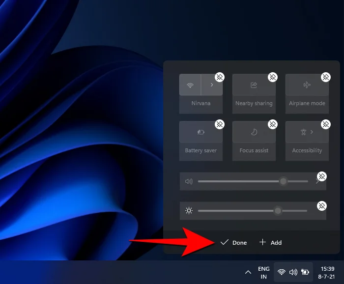 Windows 11 관리 센터에서 바로 가기를 추가, 제거 또는 변경하는 방법