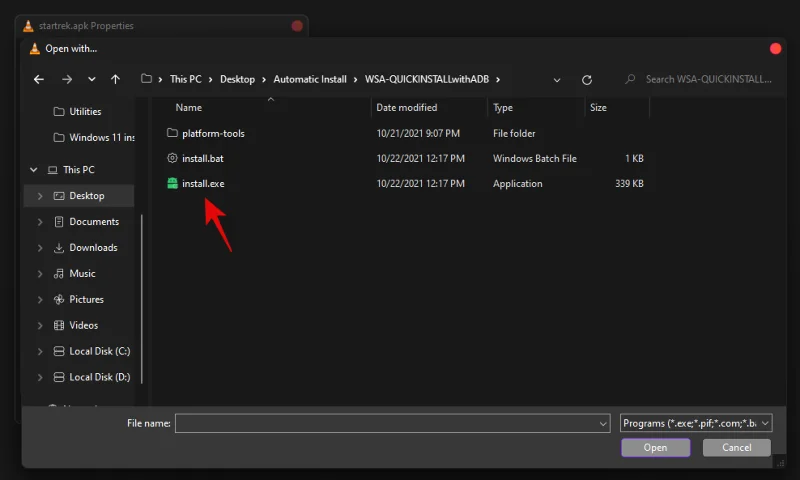 더블 클릭으로 Windows 11에서 APK를 자동으로 사이드로드하는 방법