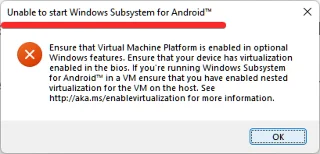 Android용 Windows 하위 시스템을 시작할 수 없음: Windows 11에서 '가상화가 활성화되지 않음' 오류를 수정하는 방법