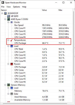 Windows 11에서 CPU 온도를 확인하고 표시하는 방법