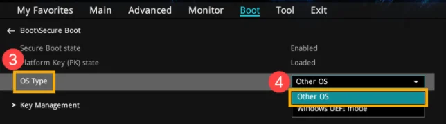 BIOS에서 Windows UEFI 선택