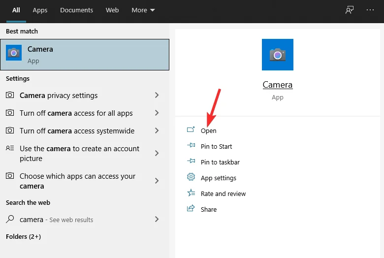 App Fotocamera Windows