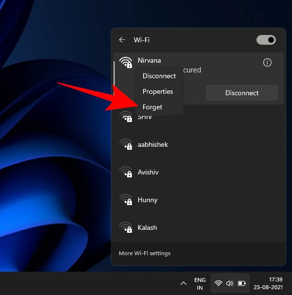 Windows 11에서 네트워크를 잊어버리는 방법