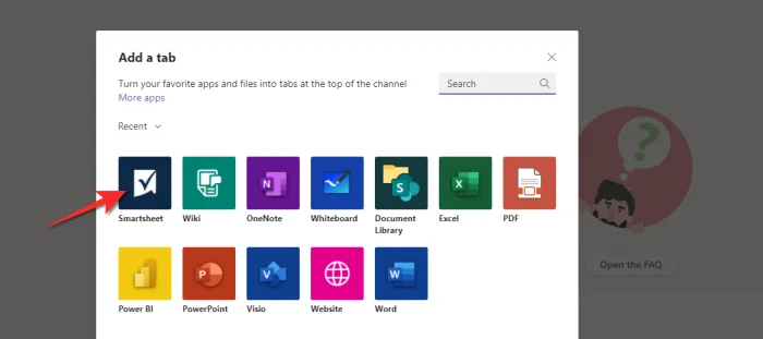 Microsoft Teams에 Smartsheet를 추가하는 방법