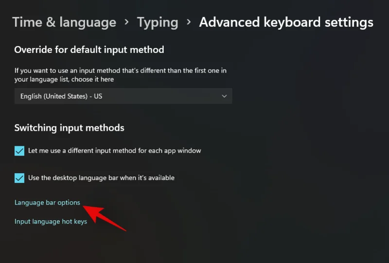 Windows 11의 작업 표시줄에서 언어 전환기를 제거하는 방법