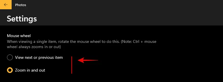如何在 Windows 11 中的照片應用程序中更改鼠標滾輪行為
