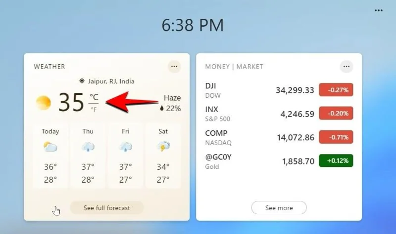Windows 11: 날씨 척도를 화씨에서 섭씨로 변경하거나 그 반대로 변경하는 방법