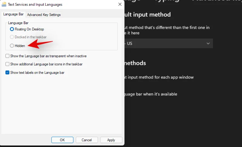 Windows 11의 작업 표시줄에서 언어 전환기를 제거하는 방법