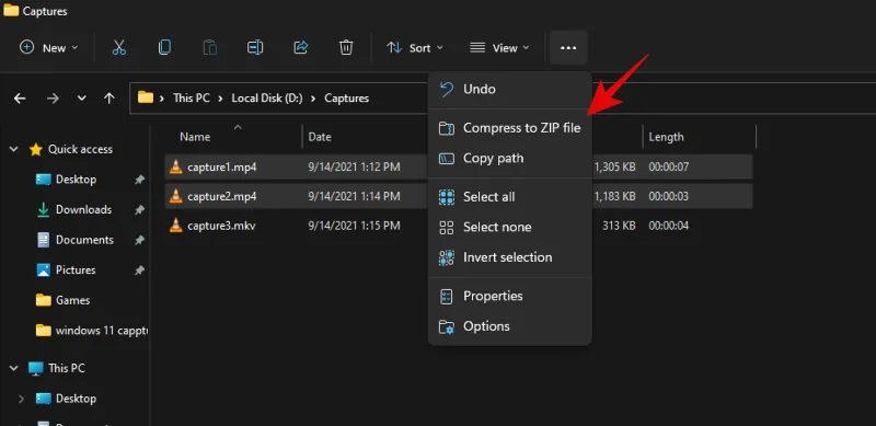 Windows 11에서 단일 또는 여러 파일을 압축하는 방법