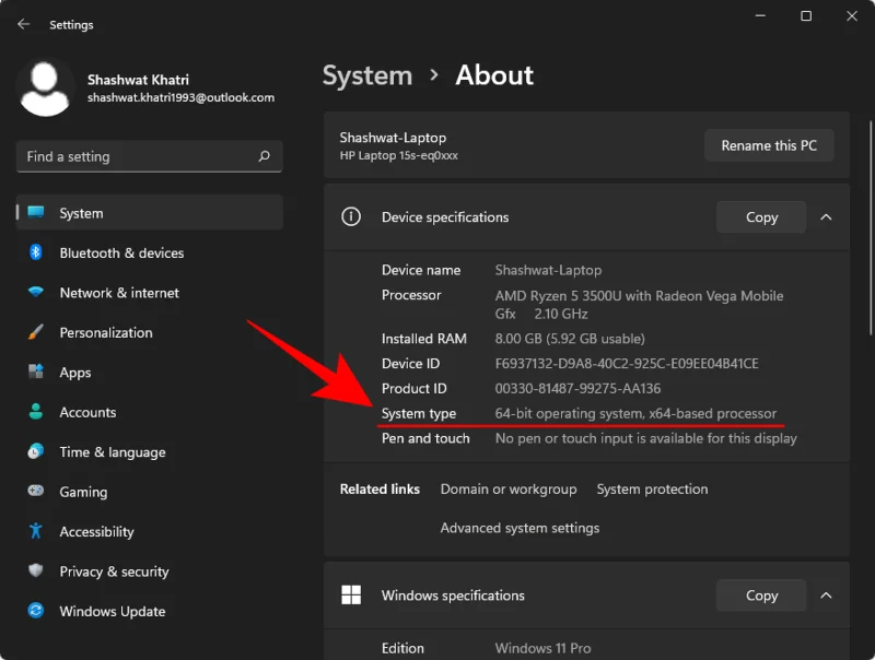 Windows 11에서 컴퓨터가 32비트인지 64비트인지 확인하는 방법