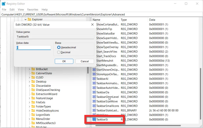 Windows 11에서 작업 표시줄을 더 작게 또는 크게 만드는 방법