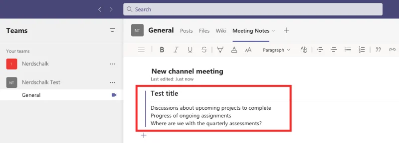 Microsoft Teams'de Toplantı Notları Nasıl Alınır