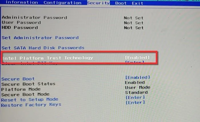 Windows 11용 BIOS에서 TPM 2.0 및 보안 부팅을 활성화하는 방법