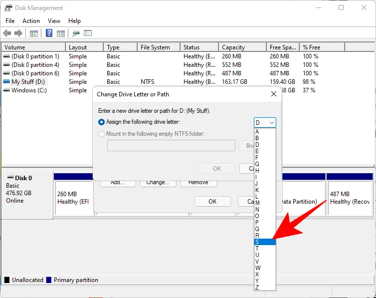 Windows 11에서 드라이브 문자를 변경하는 방법