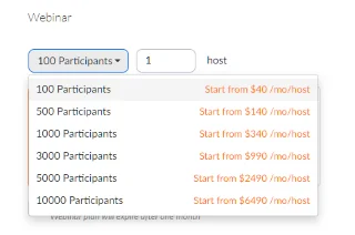 ズームウェビナーは無料ですか？ そして、そうでない場合の最低価格はいくらですか？