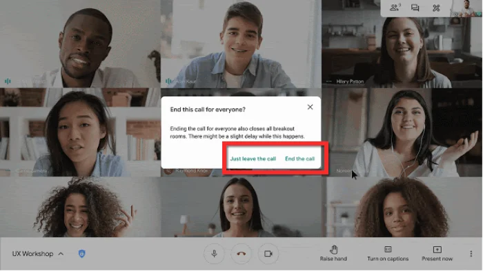 Comment mettre fin à une réunion dans Google Meet&nbsp;: guide étape par étape