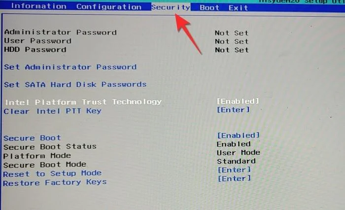 Windows 11용 BIOS에서 TPM 2.0 및 보안 부팅을 활성화하는 방법