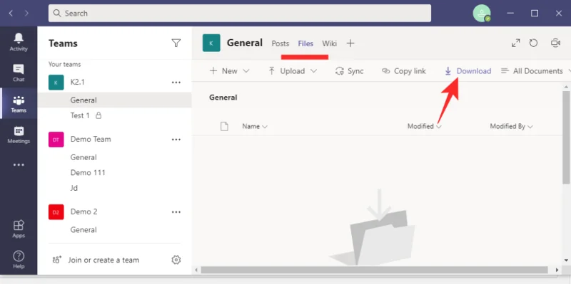 Microsoft Teams อยู่ที่ไหนบันทึกและดาวน์โหลดไฟล์ Location