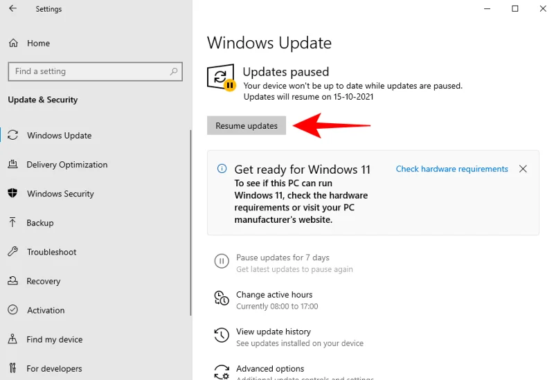 Windows 11 업데이트가 표시되지 않습니까?  어떻게 고치는 지