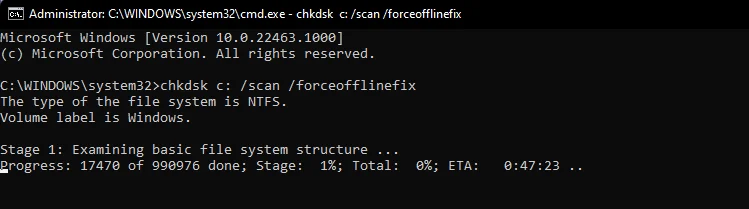 chkdsk 복구 명령: Windows 11에서 사용하는 방법