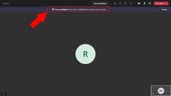 Cara menggunakan Spotlight di Rapat Microsoft Teams