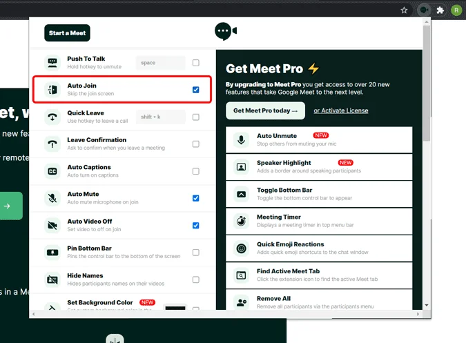 Comment mettre automatiquement en sourdine et désactiver la vidéo sur Google Meet