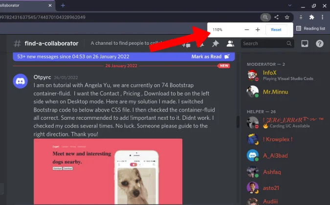 Comment zoomer et dézoomer sur Discord