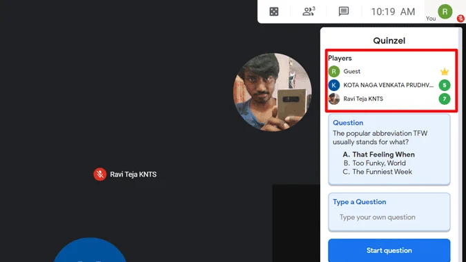 Comment mener un quiz sur Google Meet