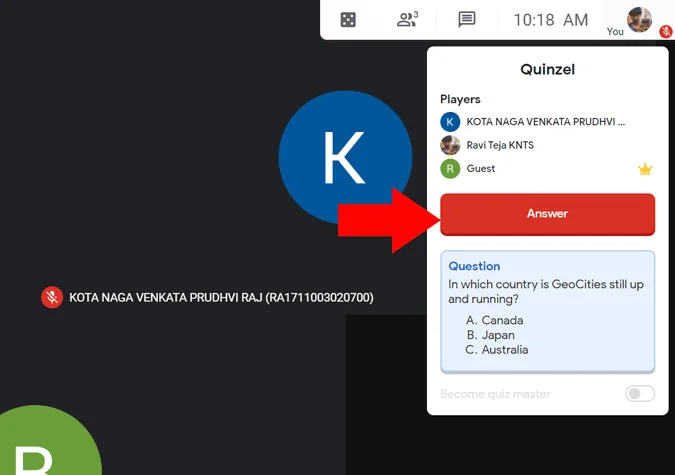 Comment mener un quiz sur Google Meet